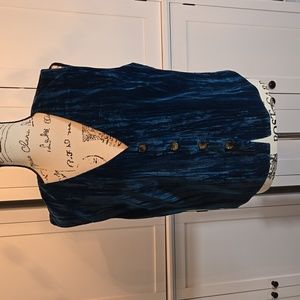 Ellison, teal velvet vest